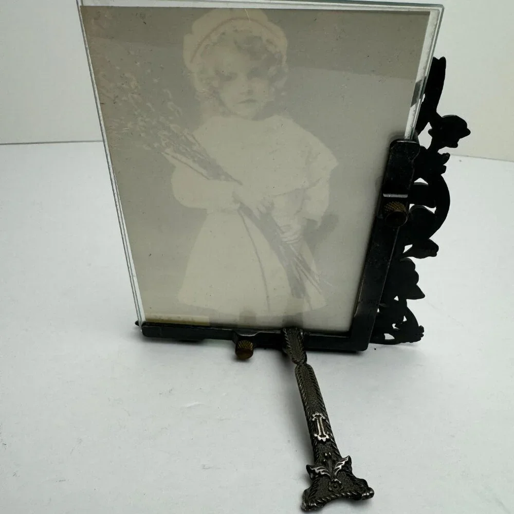 Vintage Art - Nouveau Picture Frame Metal  Glass